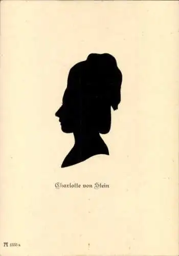 Ak Weimar in Thüringen, Charlotte von Stein, Scherenschnitt um 1775