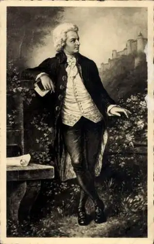 Ak Salzburg in Österreich, Wolfgang Amadeus Mozart, Prof. Val. Janschek