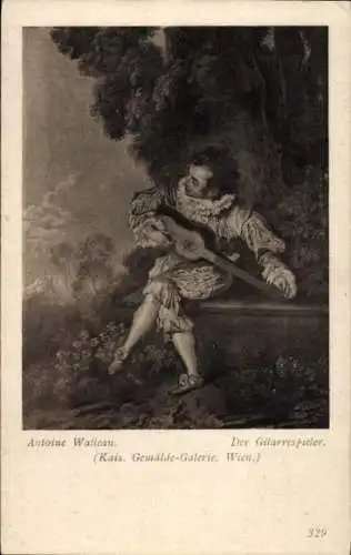 Ak Wien 1 Innere Stadt Österreich, Antoine Walleau, Der Gitarrespieler