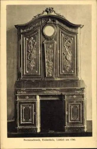 Ak Berlin, Kunstgewerbemuseum, Bureauschrank, Eichenholz, Lüttich um 1780