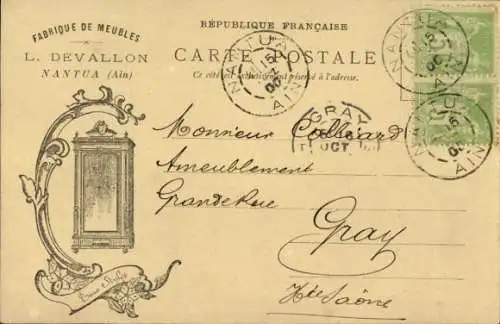 Ak Nantua Ain, Möbelfabrik L. Devallon, Nantua (Ain)
