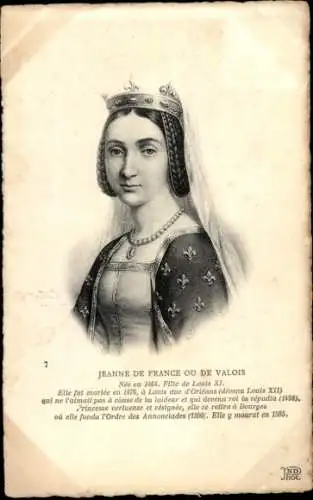 Ak Bourges Cher, Jeanne de France ou de Valois, 1464-1505