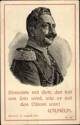 Ak Berlin Charlottenburg, Porträt von Kaiser Wilhelm II.