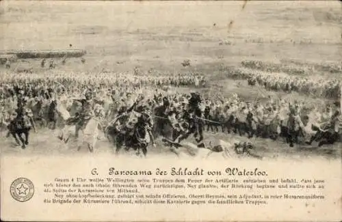 Ak Waterloo Wallonisch Brabant, Panorama der Schlacht
