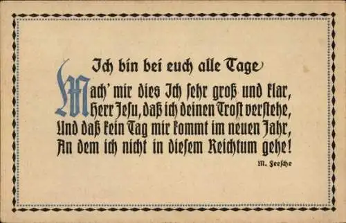Ak Meiderich Duisburg im Ruhrgebiet, Ich bin bei euch alle Tage, nach mir dies Ich sehr groß u...