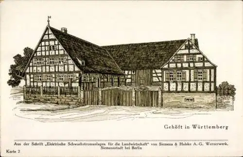 Ak Bernhausen Filderstadt Baden Württemberg, Gehöft in Württemberg