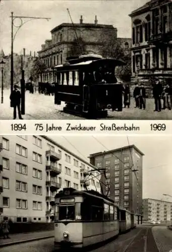 Ak Zwickau in Sachsen, 75 Jahre Zwickauer Straßenbahn, 1894-1969