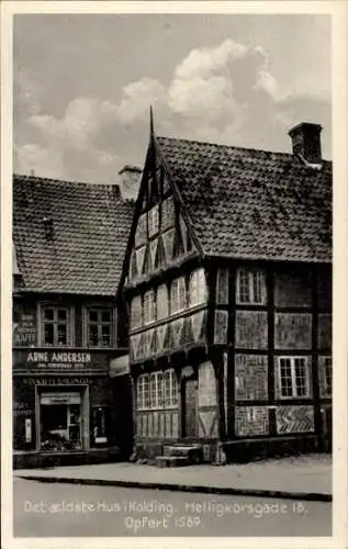 Ak Kolding Dänemark, Das älteste Haus in der Stadt