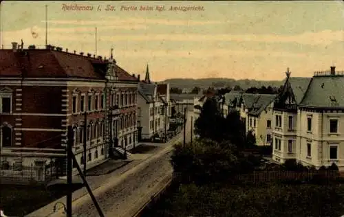 Ak REICHENAU IN SACHSEN = Bogatynia Reichenau in Sachsen Schlesien, Stadtansicht mit Gebäuden,...