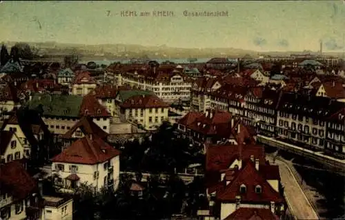 Ak Kehl am Rhein, Gesamtansicht von Kehl, zahlreiche Dächer, Stadtansicht