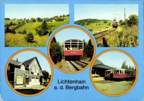 Ak Lichtenhain an der Bergbahn Schwarzatal Thüringen, Bild von Bergbahn, Landschaft, historisc...