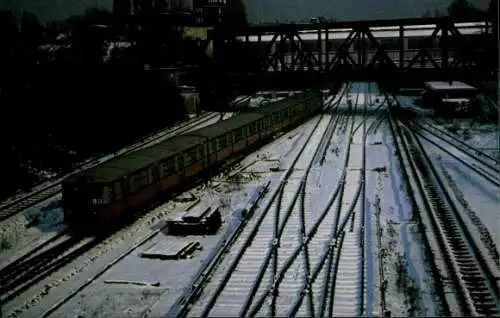 Ak Berlin Charlottenburg, S-Bahnhof Westkreuz, Brücke, Winter