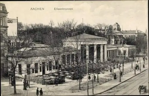 Ak Aachen, Elisenbrunnen, historische Architektur, Bäume, Spaziergänger