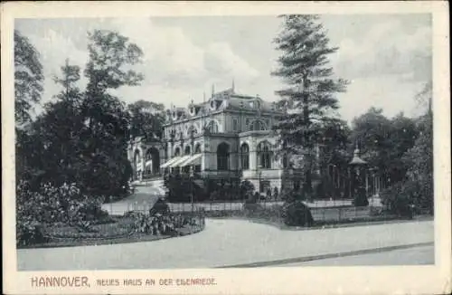 Ak Eilenriede Hannover in Niedersachsen, Neues Haus an der Eilenriede, Gebäude, Bäume, Schwarz...