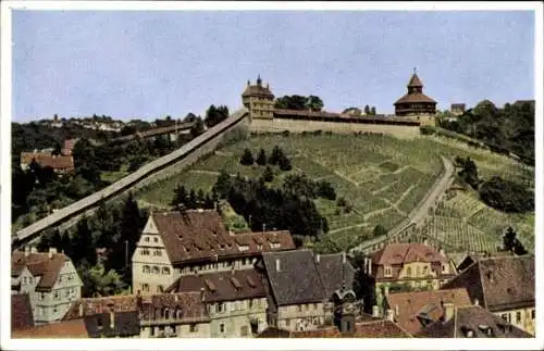 Ak Esslingen am Neckar, Burg, Weinberg, Stadtansicht