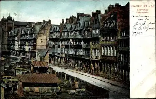Ak Frankfurt am Main, Ehemalige Judengasse, historische Architektur, Bauarbeiten