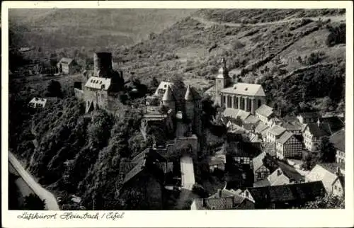 Ak Blens Heimbach in der Eifel, Luftkurort Heimbach, Stadtansicht, Burg, Fachwerkhäuser