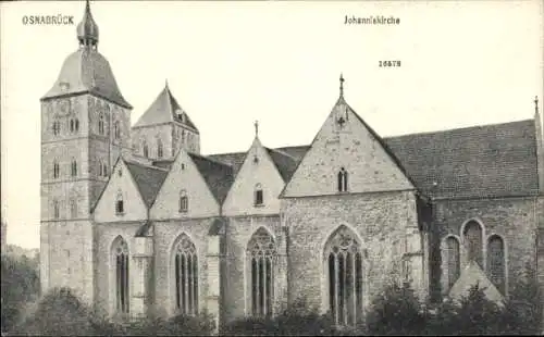 Ak Osnabrück in Niedersachsen, Johanniskirche, historische Architektur, schwarz-weiße Fotografie