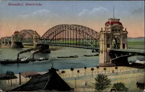 Ak Düsseldorf am Rhein, Rheinbrücke