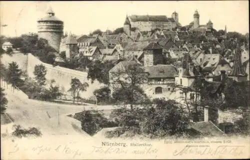 Ak Nürnberg in Mittelfranken, Teilansicht, Hallertor