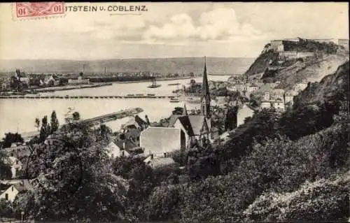 Ak Koblenz am Rhein, Teilansicht