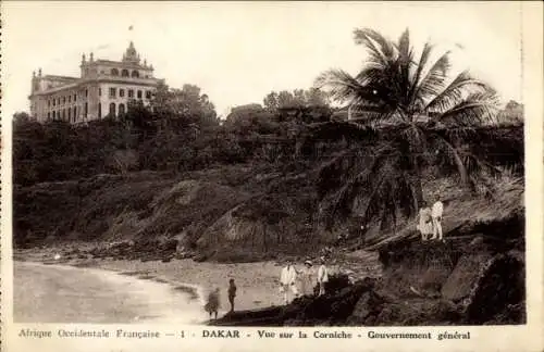 Ak Dakar Senegal, Blick auf die Corniche, Generalgouvernement