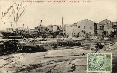 Ak Madagaskar Madagascar, Majunga, Hafenbild