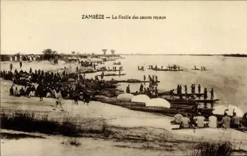 Ak Zambèze Sambia, La Flotille des canots royaux, la plage