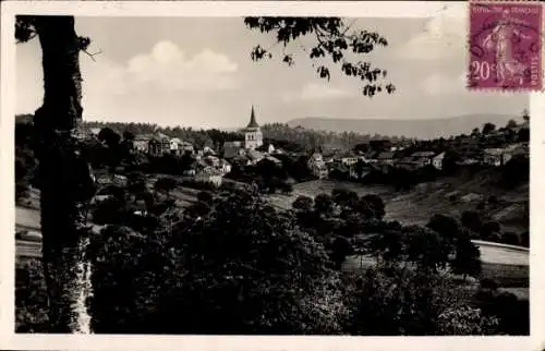 Ak Dagsburg Dabo Lothringen Moselle, Schwarze und weiße Fotografie, Dorfansicht, Kirche, hügel...