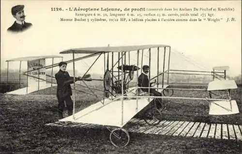 Ak L'Aeroplane Lejeune, de profil