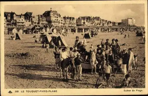 Ak Le Touquet Paris Plage Pas de Calais, Szene am Strand
