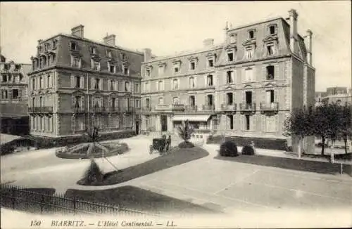 Ak Biarritz Pyrénées Atlantiques, L'Hotel Continental, historisches Hotel, französischer Stil,...