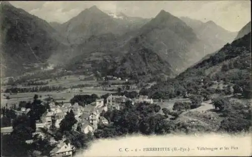 Ak Pierrefitte Nestalas Hautes Pyrénées, Berglandschaft, Ort  Villelongue, hohe Berge
