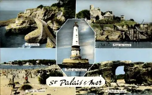CPA Saint Palais sur Mer Charente Maritime, Phare, Plage du Concié, Pont du Diable