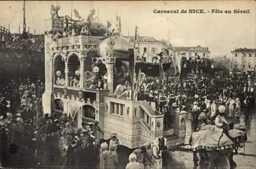 Ak Nice Nizza Alpes Maritimes, Karneval, Festumzug, Stadtansicht,  Atmosphäre