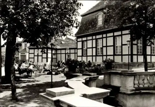 Ak Bad Lauchstädt Saalekreis, Gaststätte Alte Küche, Terrasse