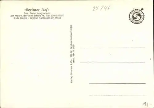 Ak Heide in Holstein, Restaurant Berliner Hof, Innenansichten