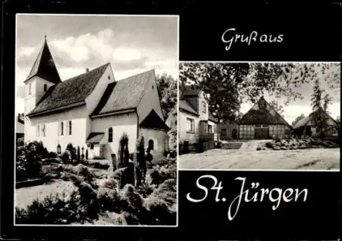 Ak St Jürgen Vierhausen Lilienthal Niedersachsen, Kirche, Gaststätte Vierhausen