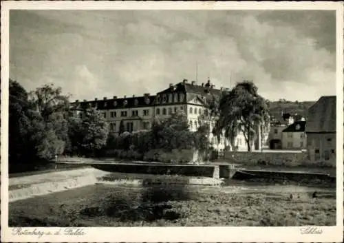 Ak Rotenburg an der Fulda, Schloss Rotenburg, Landschaft, Fluss, Gebäude