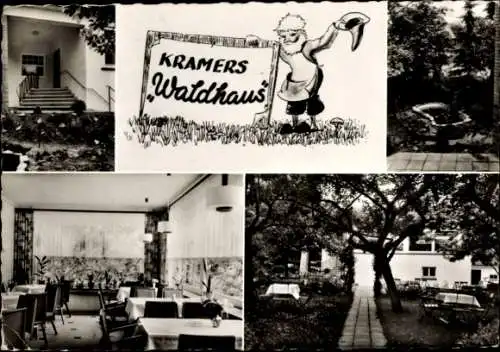 Ak Lintorf Bad Essen in Niedersachsen, Kramers Waldhaus, Restaurant, Garten, Speisesaal