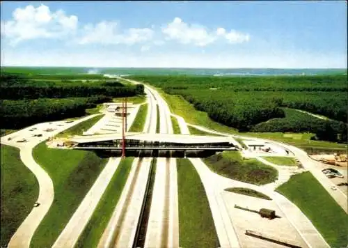 Ak Nellinghof Schierberg Neuenkirchen Vörden Niedersachsen, Autobahn Brückenrasthaus Dammer Berge