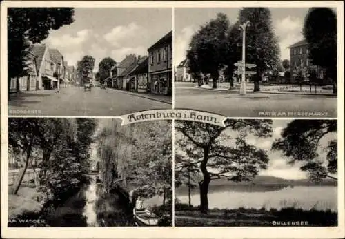 Ak Rotenburg in Hann. Rotenburg an der Wümme, Grosgest., Partie am Pferde Markt, Wasser, Bullense