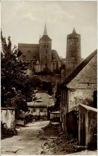 Ak Bautzen in der Oberlausitz, Burg, Kirche,  Architektur, Altstadtansicht