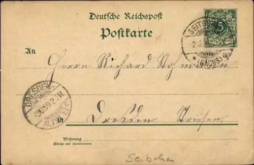 Ak Dresden Altstadt, Deutsche Reichspost, an Richard Rohmer, Stempel, handschriftlicher Text