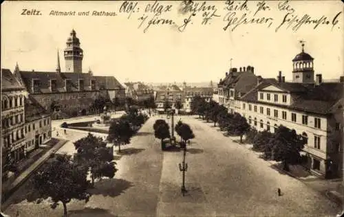 Ak Zeitz im Burgenlandkreis, Altmarkt, Rathaus,  Ansicht, 