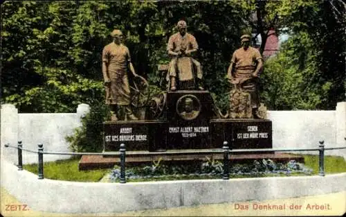 Ak Zeitz im Burgenlandkreis, Denkmal der Arbeit