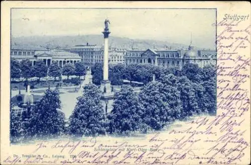 Ak Stuttgart in Württemberg, Schlossplatz, Karl Olga Bau