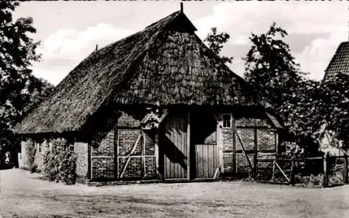 Ak Ahrensburg in Holstein, Reetdachhaus, Schäferkate