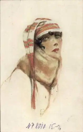 Künstler Ak Frauenbildnis, Portrait