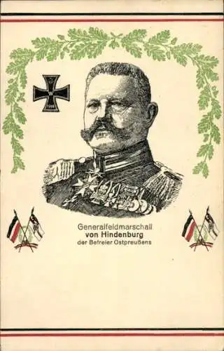 Ak Generalfeldmarschall Paul von Hindenburg, Portrait